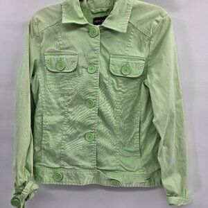 Metrostyle Green Big Buttons Long-Sleeved Jacket Size 12